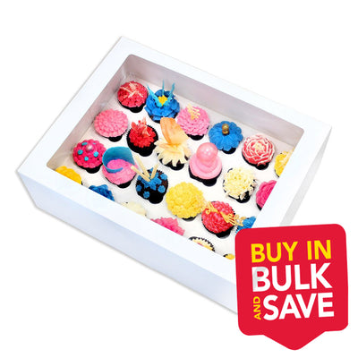 BULK 50pk 24 Holds White Cupcake Box (50.5x34x11cm)