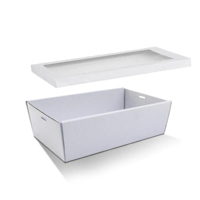 Medium White Grazing Box with Window Lid 360x255x80mm