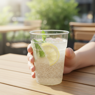 50pk 215ml (8oz) Clear Heavy Duty Plastic Drinking Cups