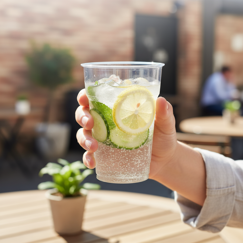 50pk 285ml (10oz) Clear Heavy Duty Plastic Drinking Cups