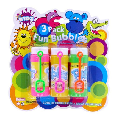 3pc Fun Kid's Non Toxic Bubble Solution Set 60ml