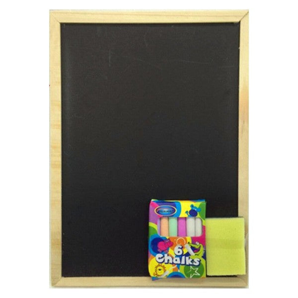 Chalkboard with 6pc Chalks & Duster (21x29cm)