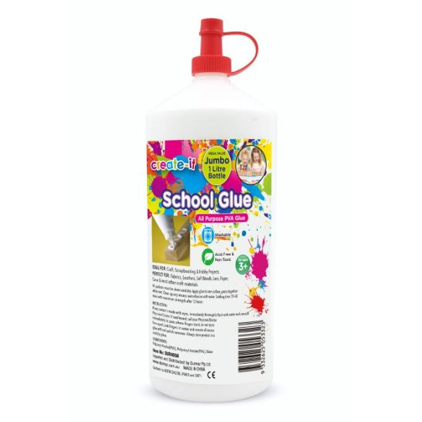 1L All Purpose PVA White Craft School Glue