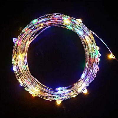 Wired Multi Coloured L.E.D Decorative Lights 2m (batteries included)