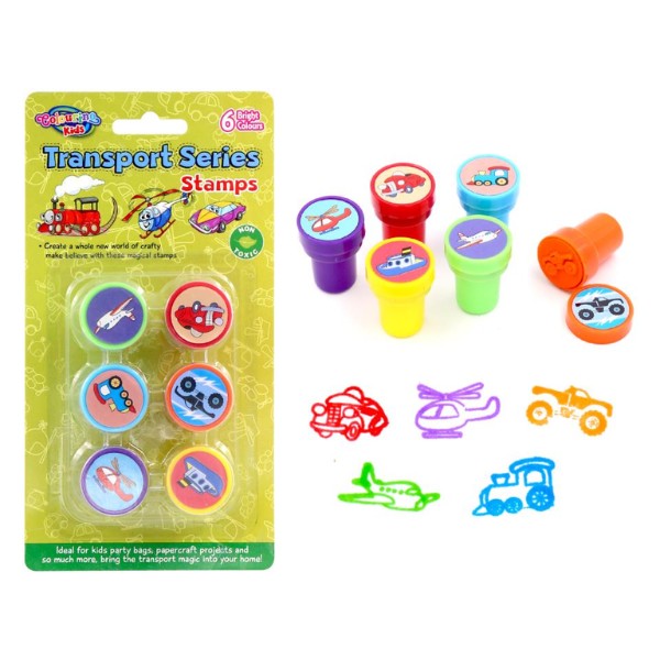 6pk Assorted Transport Vehicle Fun Stamps