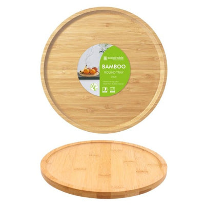 24cm Bamboo Round Serving Tray (24x1.5cm)