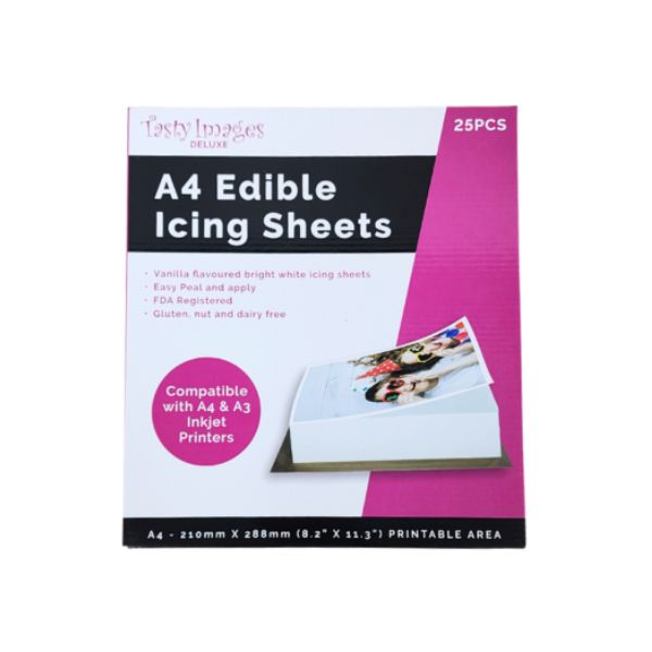 Tasty Images Deluxe Edible Icing Sheets A4 (25 Sheets) – I Love This Shop