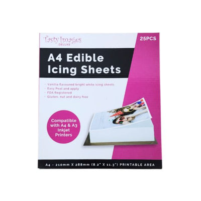 Tasty Images Deluxe Edible Icing Sheets A4 (25 Sheets)