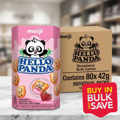 BULK 80pk Meiji Hello Panda Strawberry 42g