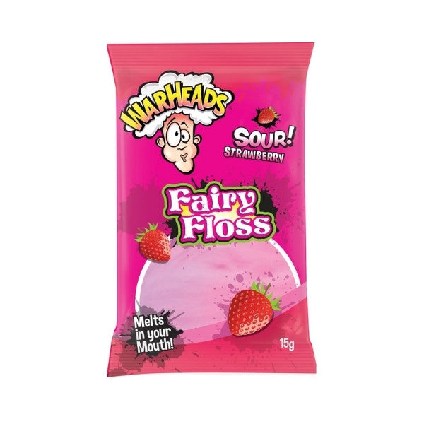 Warheads Sour Strawberry Fairy Floss 15g