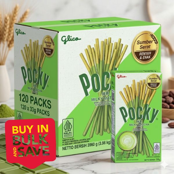BULK 120pk Pocky Biscuit Stick Green Tea Matcha 33g