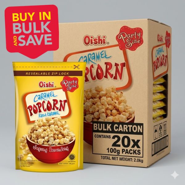 BULK 20pk Oishi Popcorn Caramel 100g