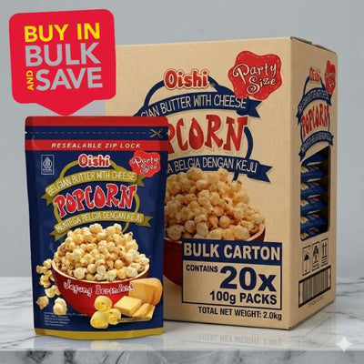 BULK 20pk Oishi Popcorn Belgian Butter & Cheese 100g