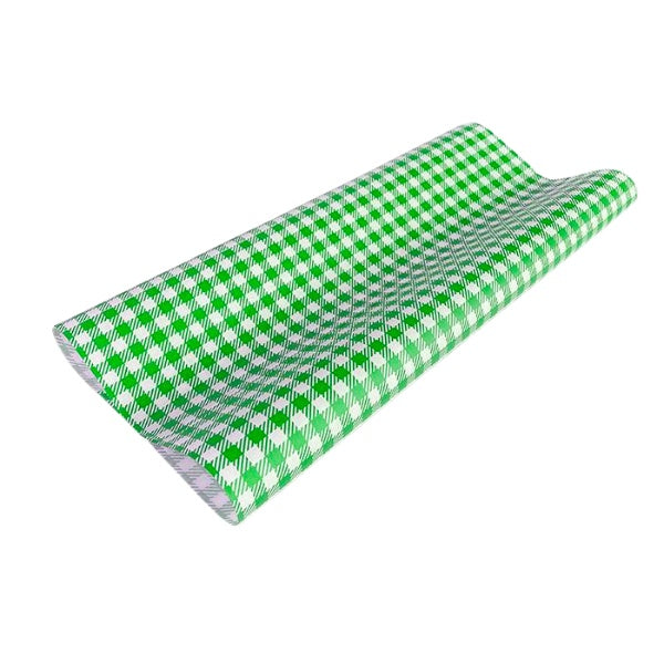 200pk Green Gingham Greaseproof Paper (190x300mm)