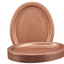 20pk Rose Gold Plastic Reusable Oval Plates 315x245mm