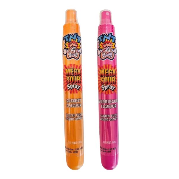 1pk Assorted TNT Sour Spray Bubblegum & Sherbet 110ml (flavour selected at random)