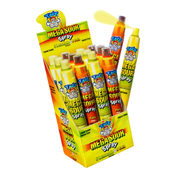 12pk TNT Mega Sour Spray Lemonade & Cola 110ml