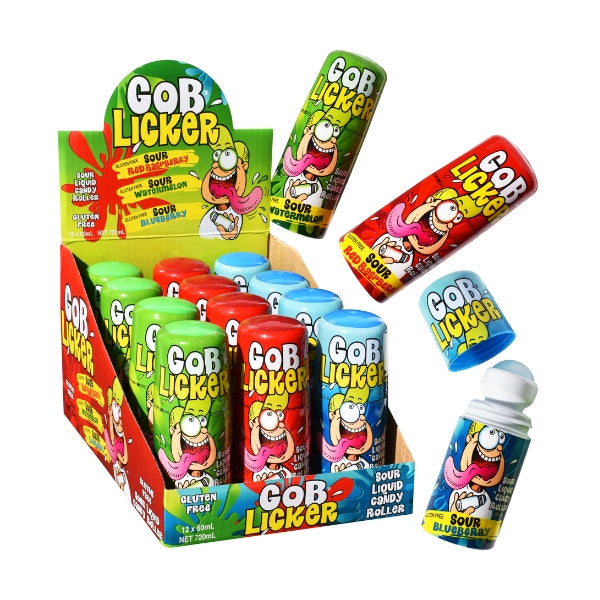 12pk Assorted Gob Licker Sour Roller 60ml