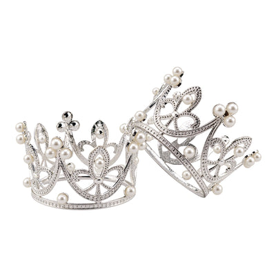 5cm Silver Crown Toppers by Iconic Cake Art