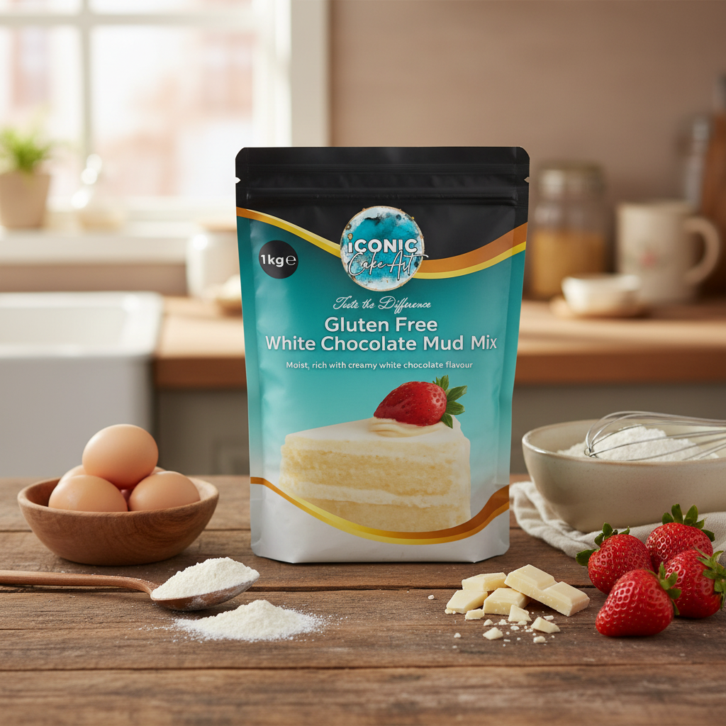 1kg Iconic Cake Art  Gluten Free White Mud Cake Mix