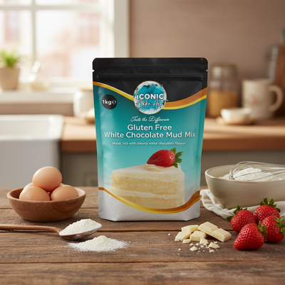 1kg Iconic Cake Art  Gluten Free White Mud Cake Mix