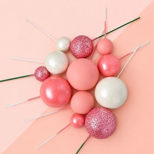 Berry Kiss Ball Toppers (12 Pack) by Iconic Cake Art