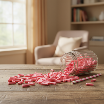 500g Raspberry Mini Fruit Sticks