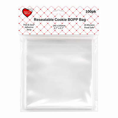 100pk BOPP Peel & Seal Bags 145x145mm 35um