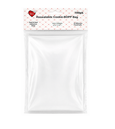 100pk BOPP Peel & Seal Bags 160x225mm 35um