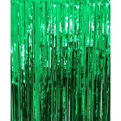 Green Foil Tinsel Curtain Backdrop 200x100cm