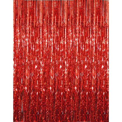 Red Foil Tinsel Curtain Backdrop 200x100cm