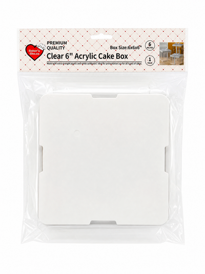 Clear 6in Acrylic Cake Box (6x6x6in)