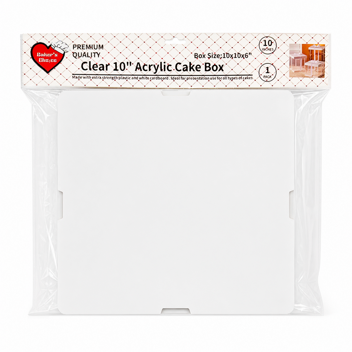 Clear 10in Acrylic Cake Box (10x10x6in)
