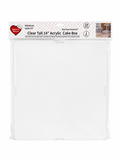 Clear Tall 14in Acrylic Cake Box (14x14x12in)