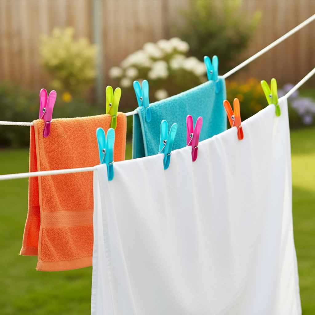 24pcs Colored Plastic Clothes Pegs (Curved)