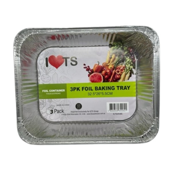 BULK 48x3pk Foil Baking Trays 32.5x26x5.5cm (144 pieces)