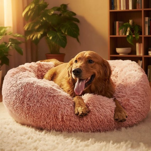 Calming Plush Donut Bed 50x50x16cm (Skin Pink)