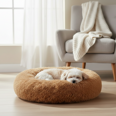 Calming Donut Bed 90x90x19cm (Tan)