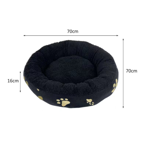 Medium Black Donut Dog Bed 70cm