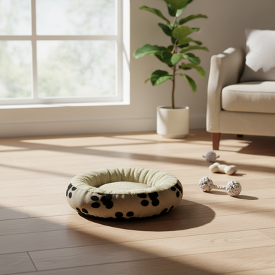 Small Beige Donut Dog Bed 50cm