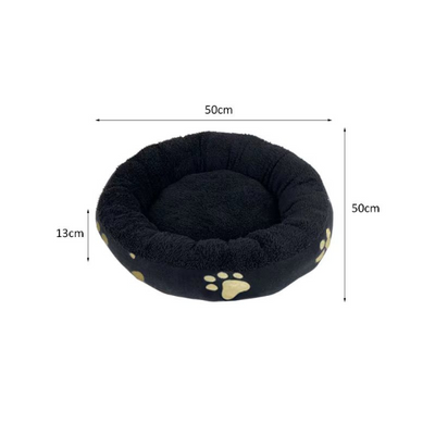 Small Black Donut Dog Bed 50cm