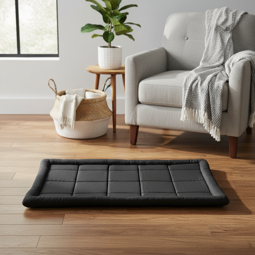 Large Black Oxford Dog Bed 89x56cm