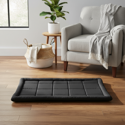 Large Black Oxford Dog Bed 89x56cm