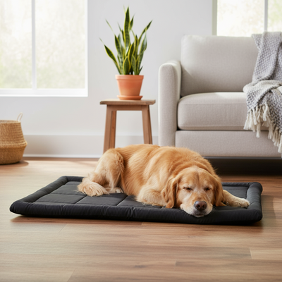 XXL Black Oxford Dog Bed 119x72cm