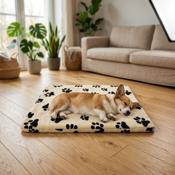 Beige Pet Mats Sponge With Polar Fleece Cover 110x75x4cm
