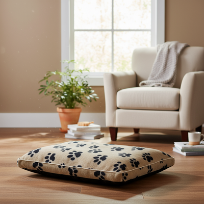 Large Beige Polar Fleece Rectangular Pet Mat 105x70x8cm