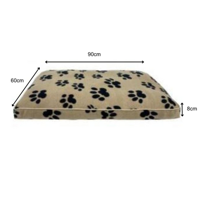 Medium Beige Polar Fleece Rectangular Pet Mat 90x60x8cm