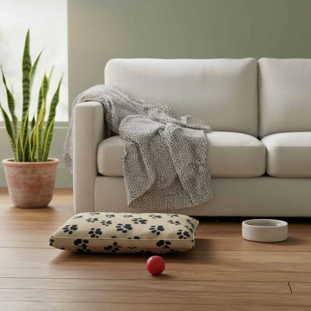 Medium Beige Polar Fleece Rectangular Pet Mat 90x60x8cm