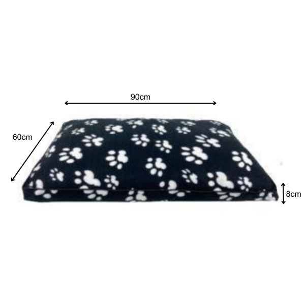 Medium Black Polar Fleece Rectangular Pet Mat 90x60x8cm