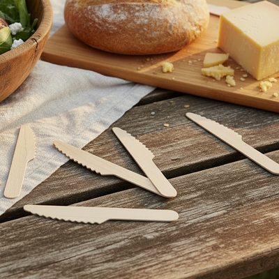 100pk Wooden Knives 16cm (A-Grade)
